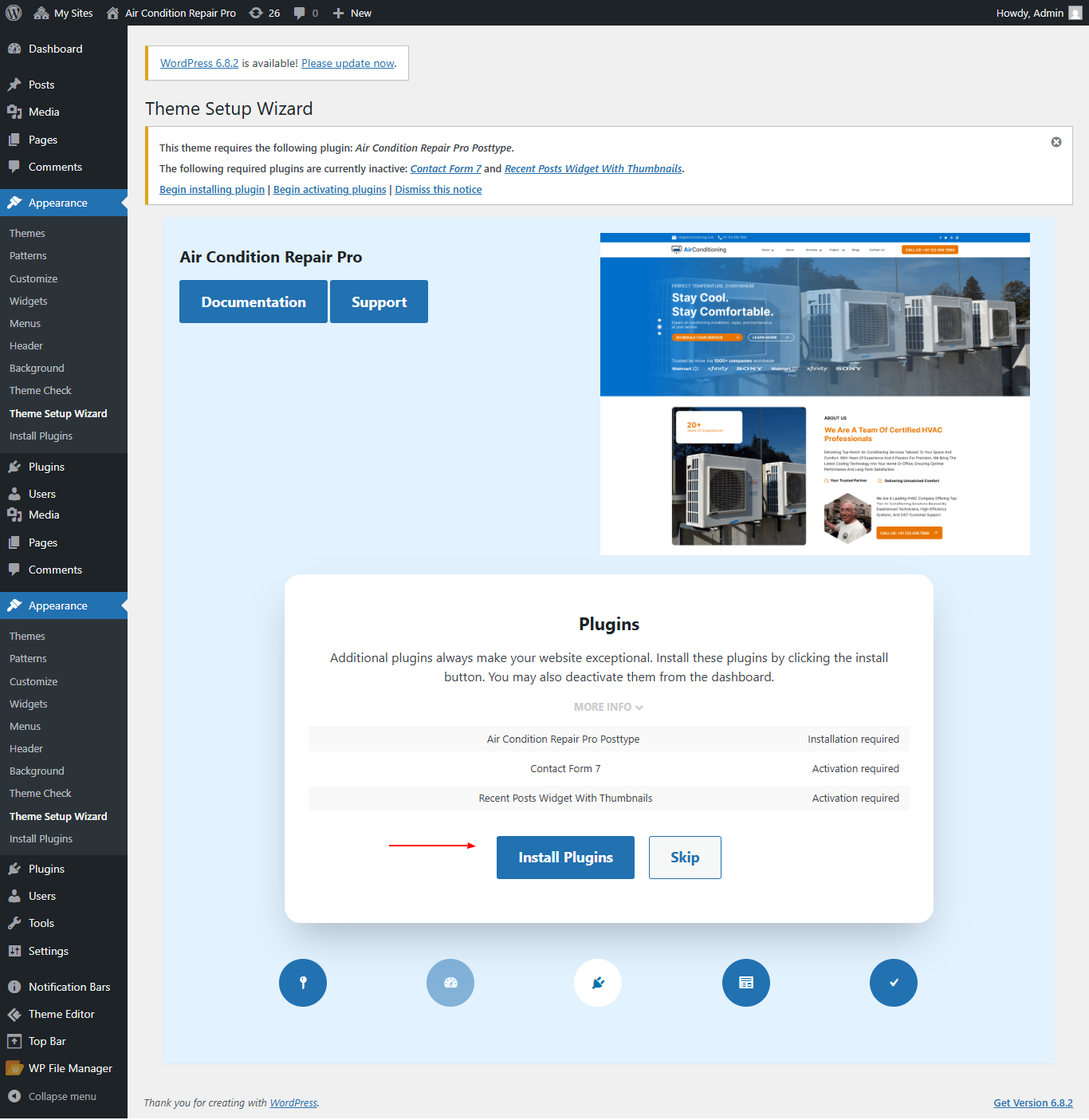 Install Plugins screenshot