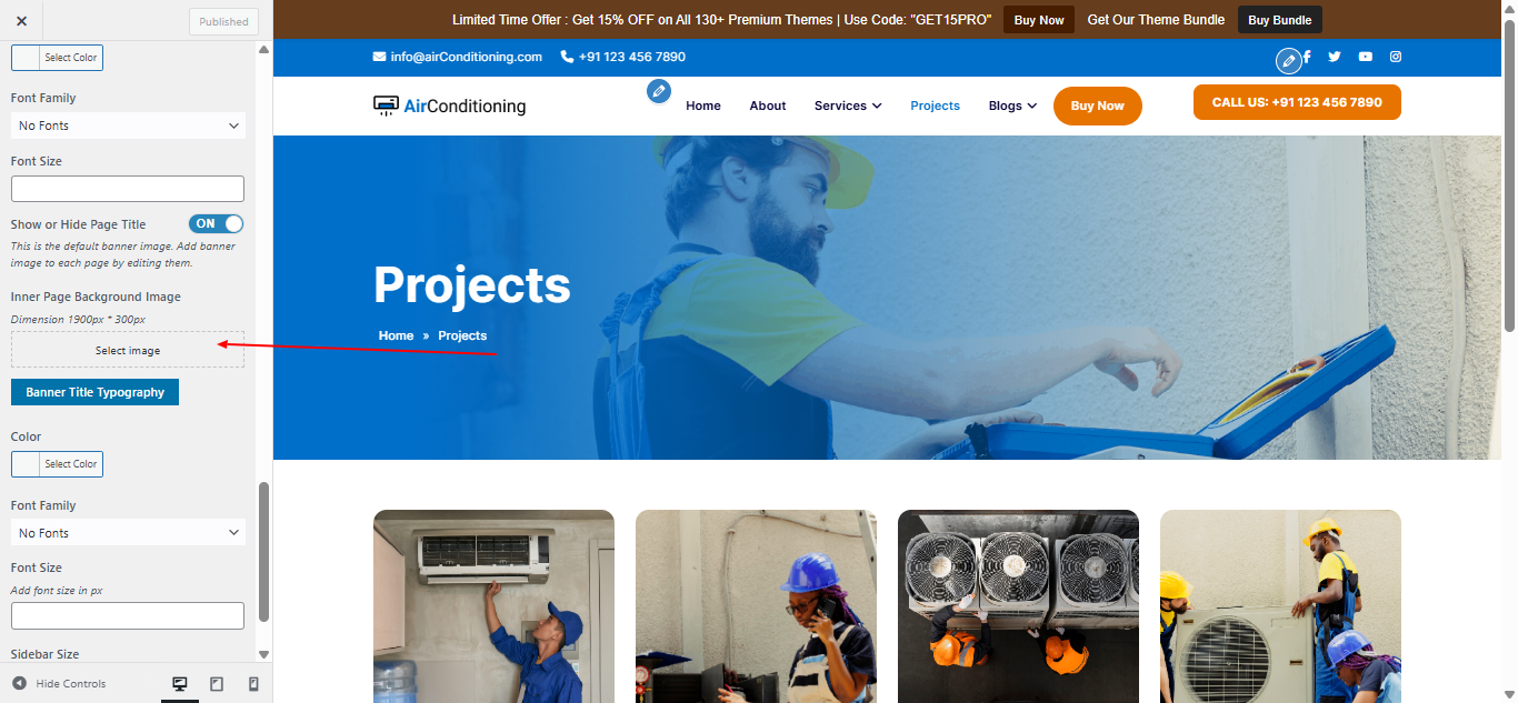 Default page banner screenshot