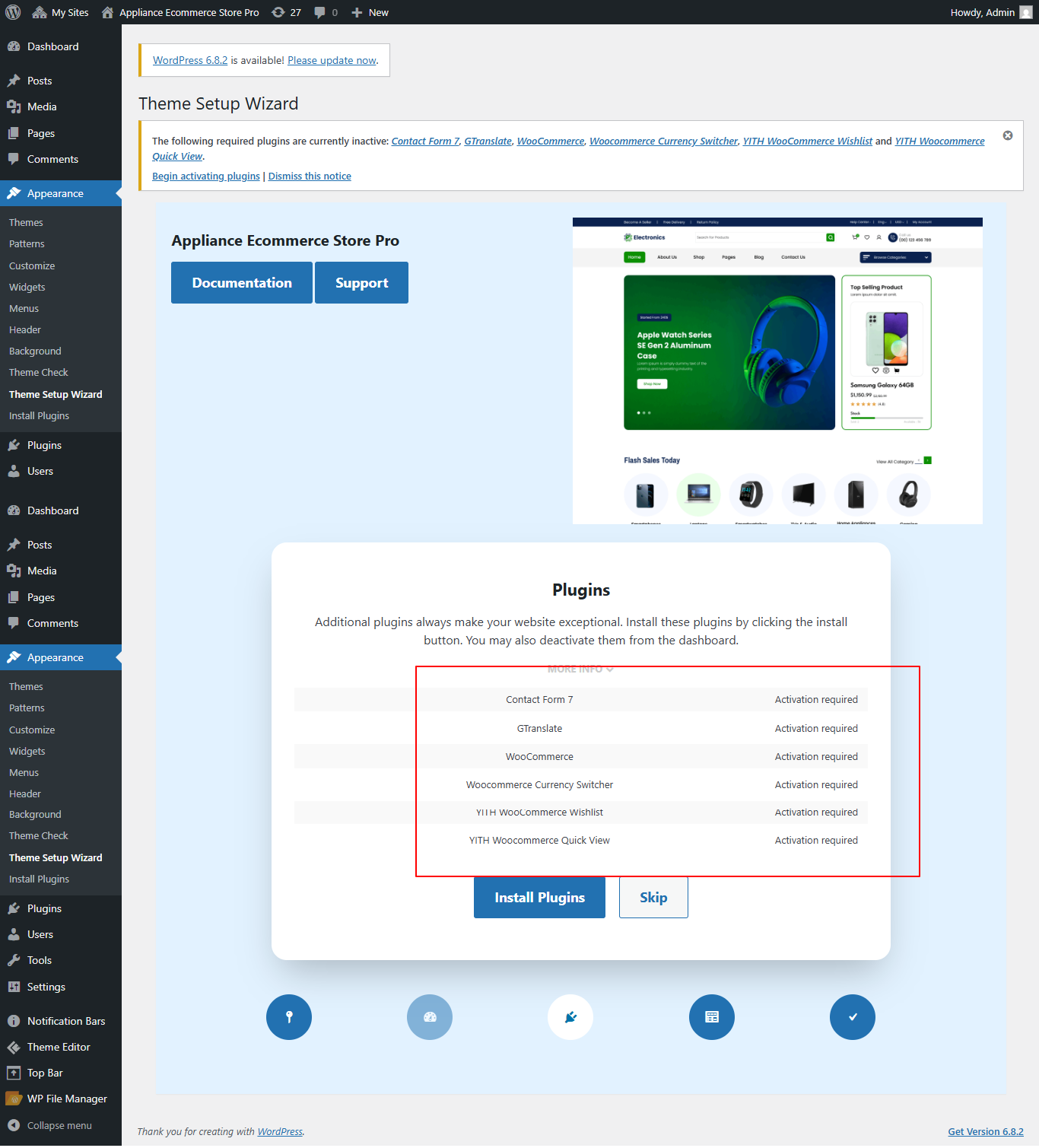 Install Plugins screenshot