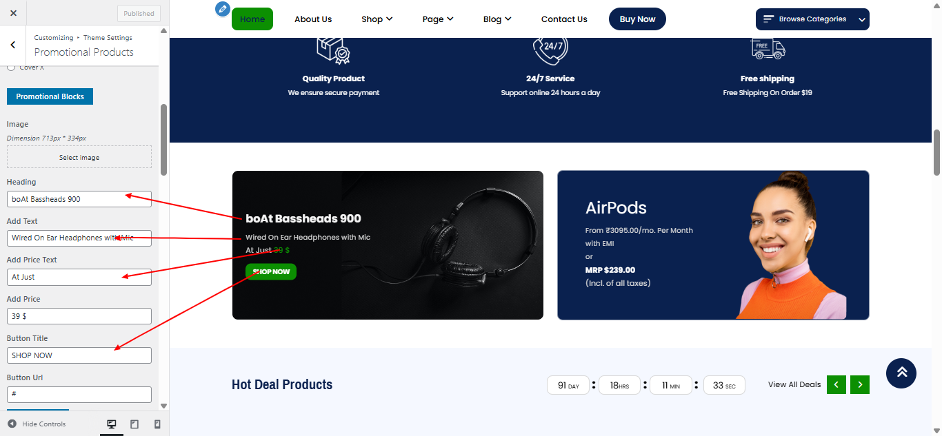 promotional-products layout screenshot