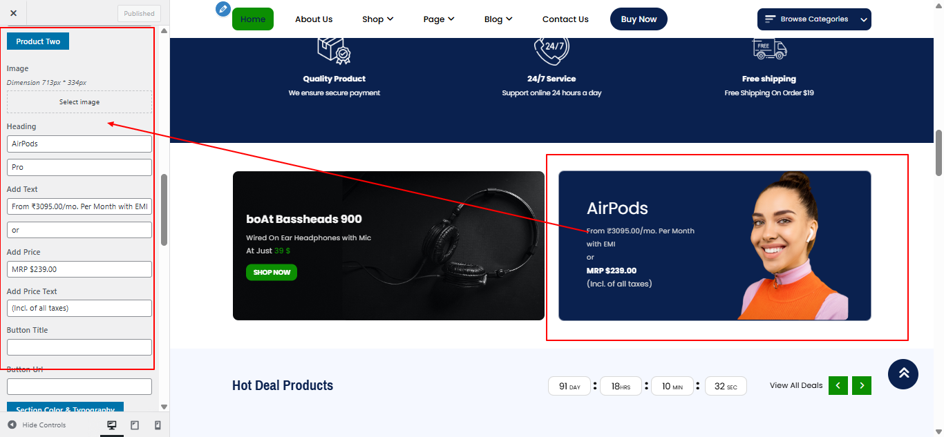 promotional-products layout screenshot
