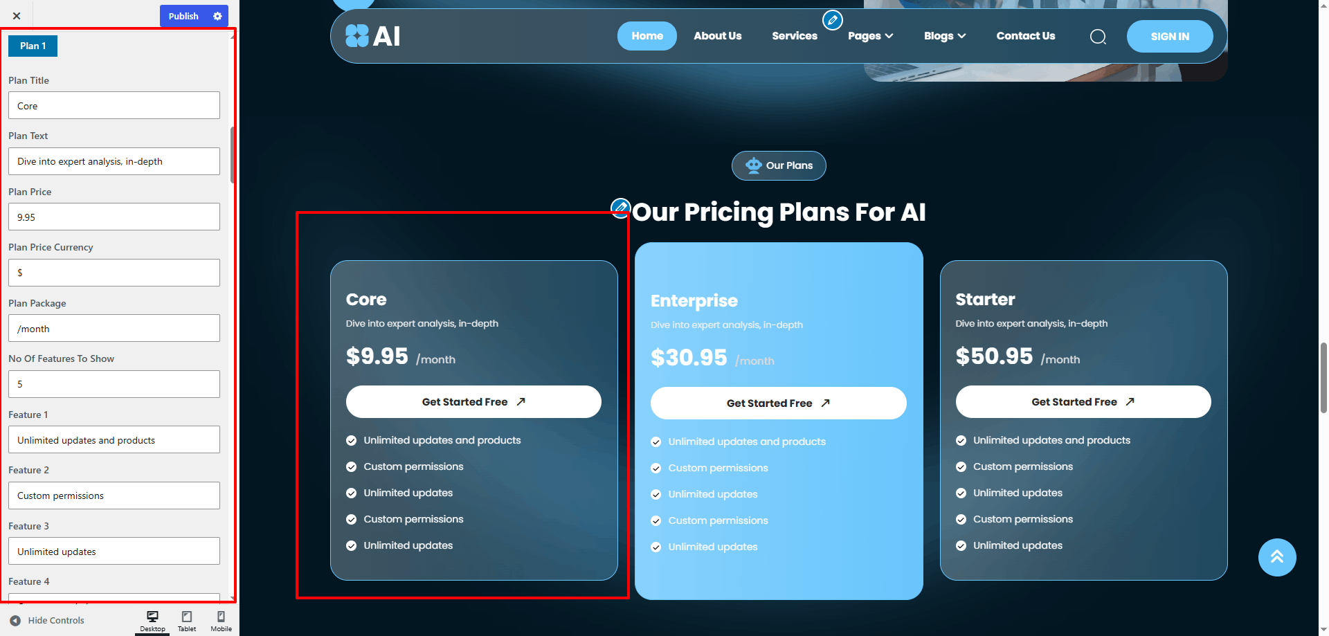 Plan Editor