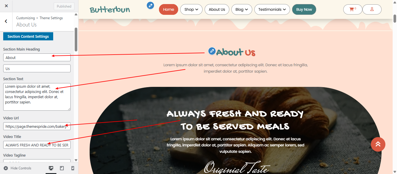 about Us layout screenshot