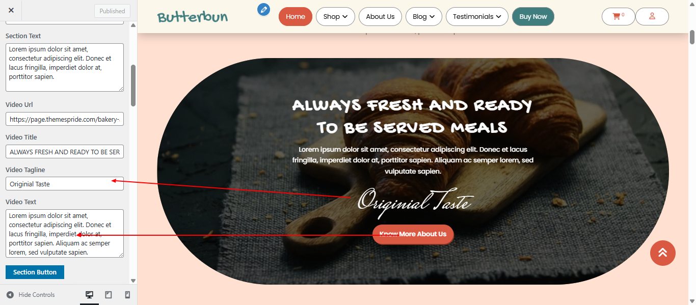 about Us settings screenshot