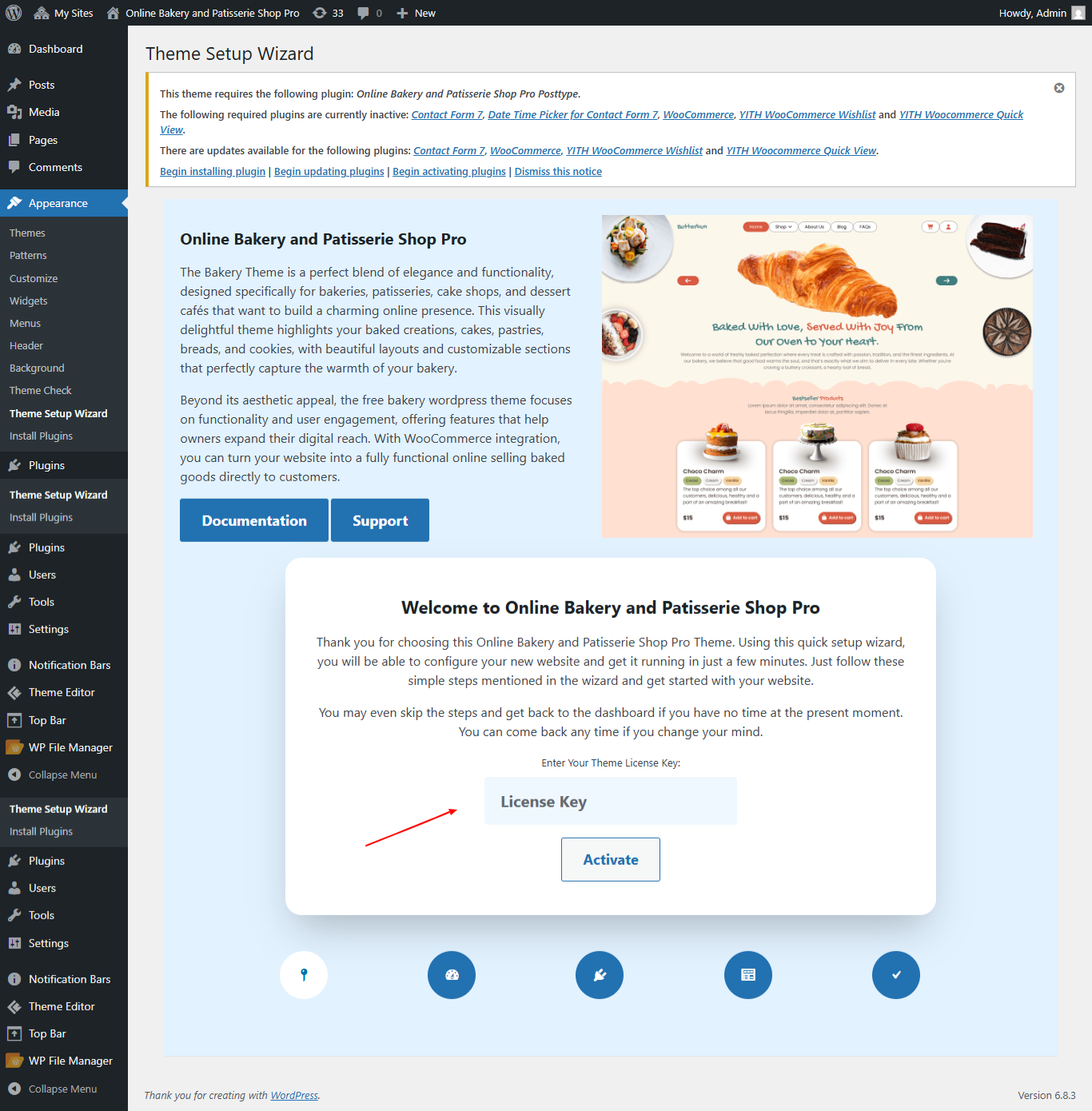 Activation key screenshot