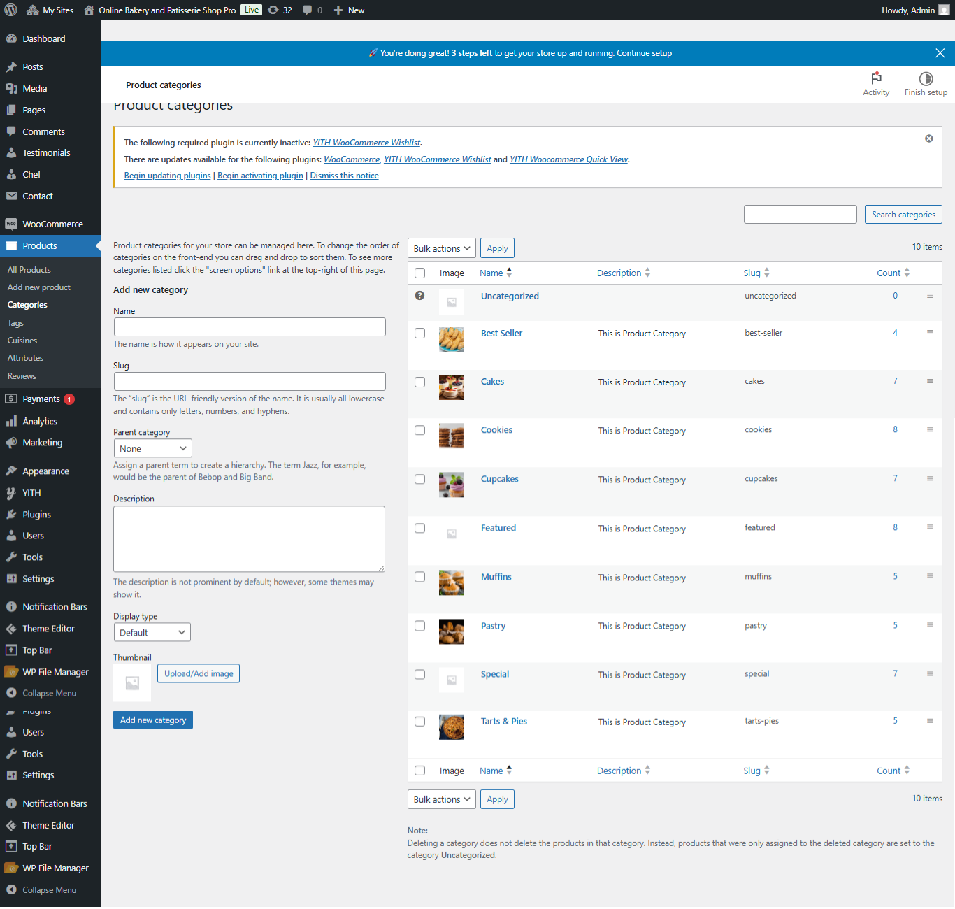 category layout screenshot