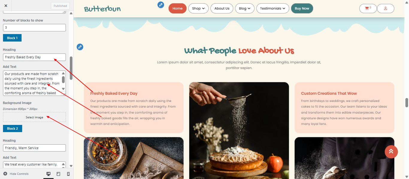 loved-features layout screenshot