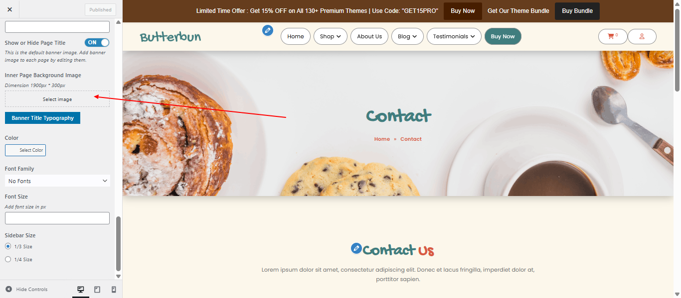 Default page banner screenshot