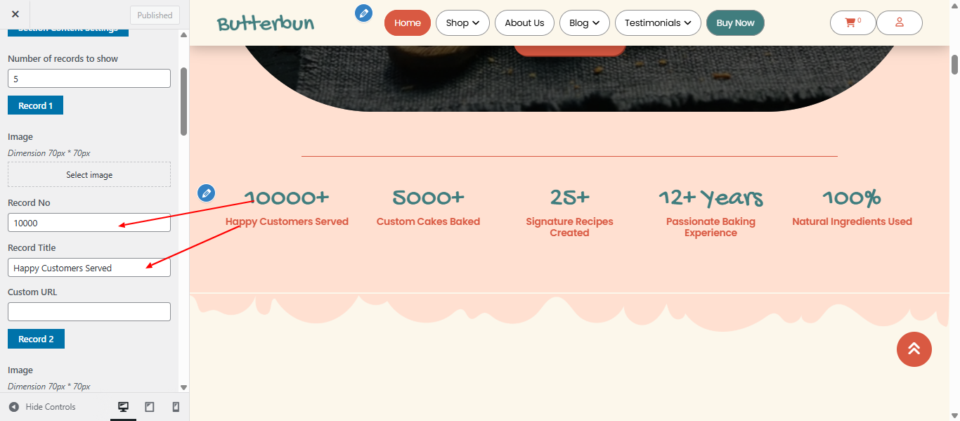 records layout screenshot