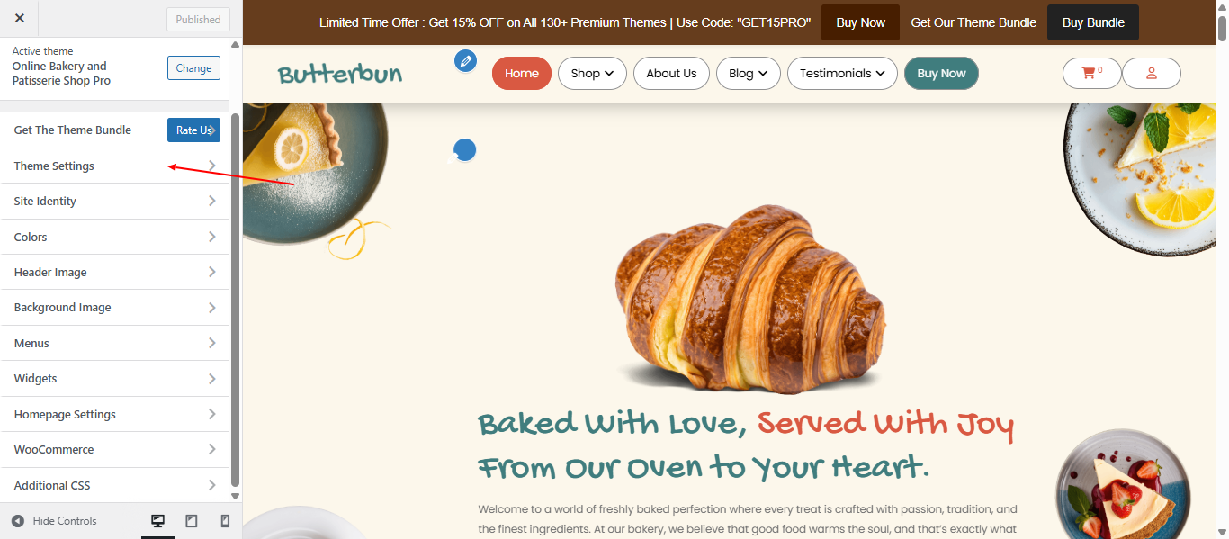 Section reordering screenshot