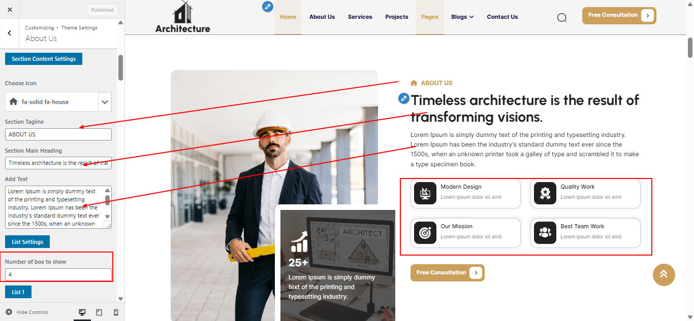 about Us layout screenshot