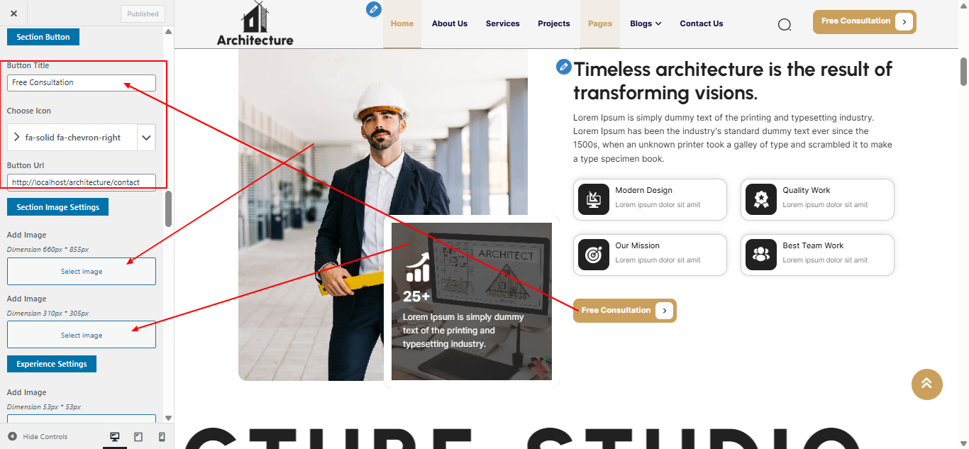 about Us settings screenshot