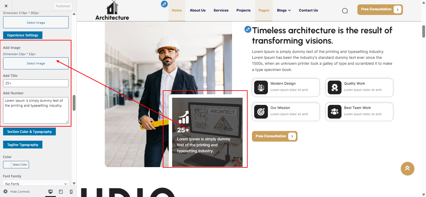 about Us settings screenshot