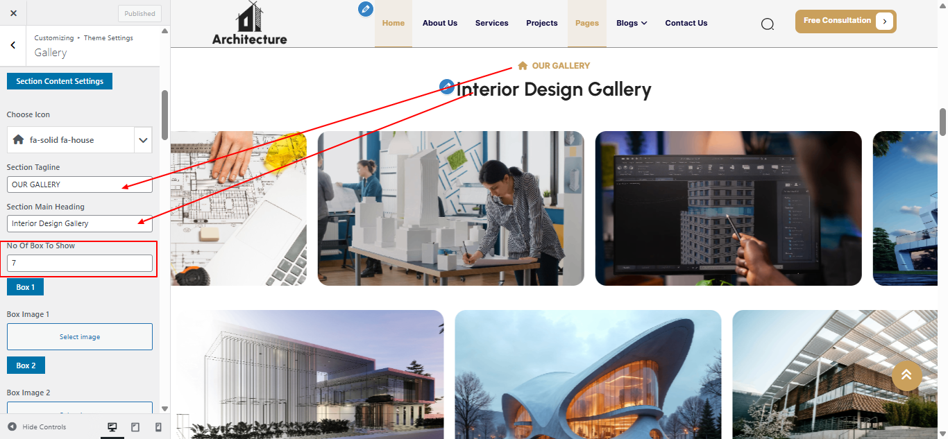 gallery layout screenshot
