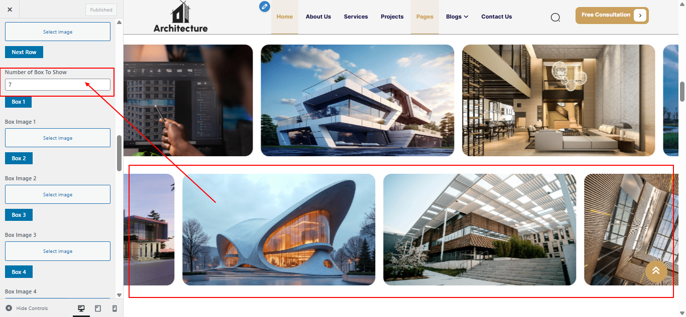 gallery settings screenshot