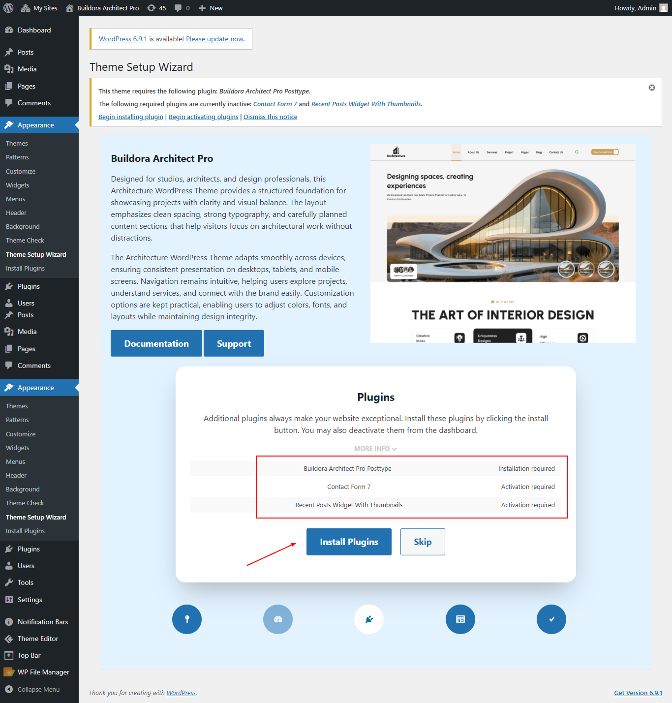 Install Plugins screenshot