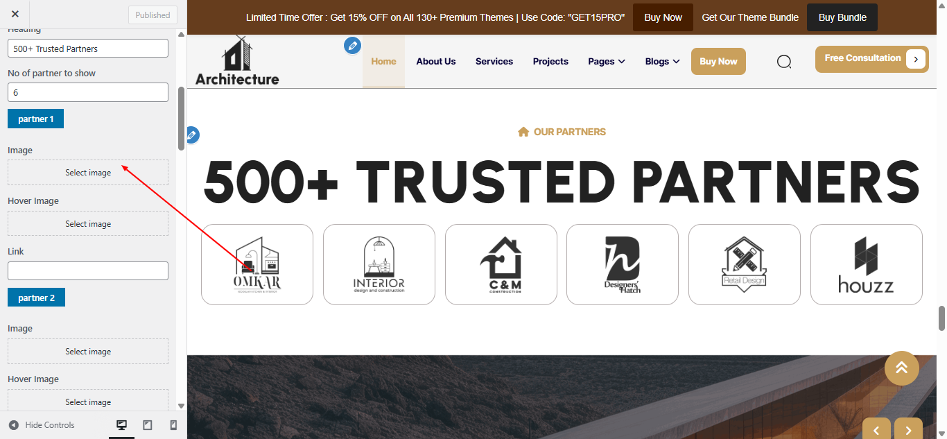 partner layout screenshot
