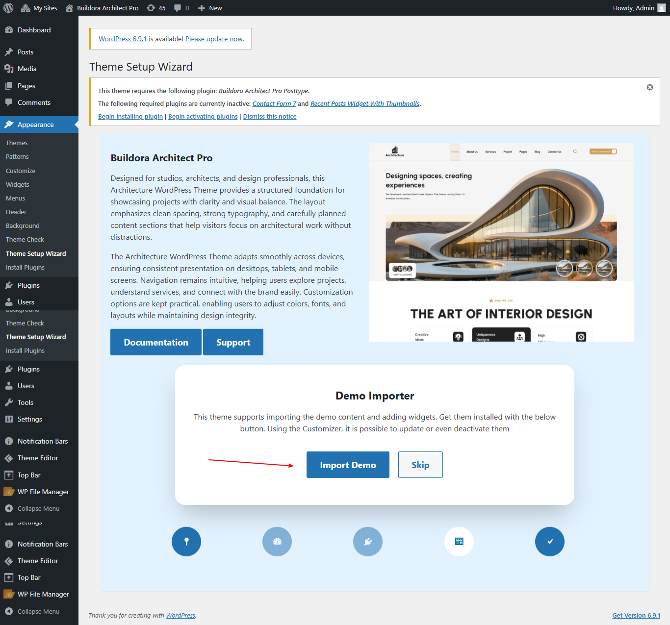 Import Demo screenshot