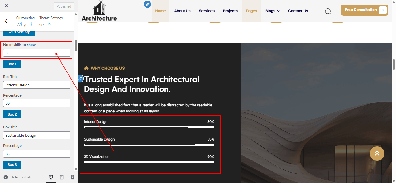 why-choose-us Us settings screenshot