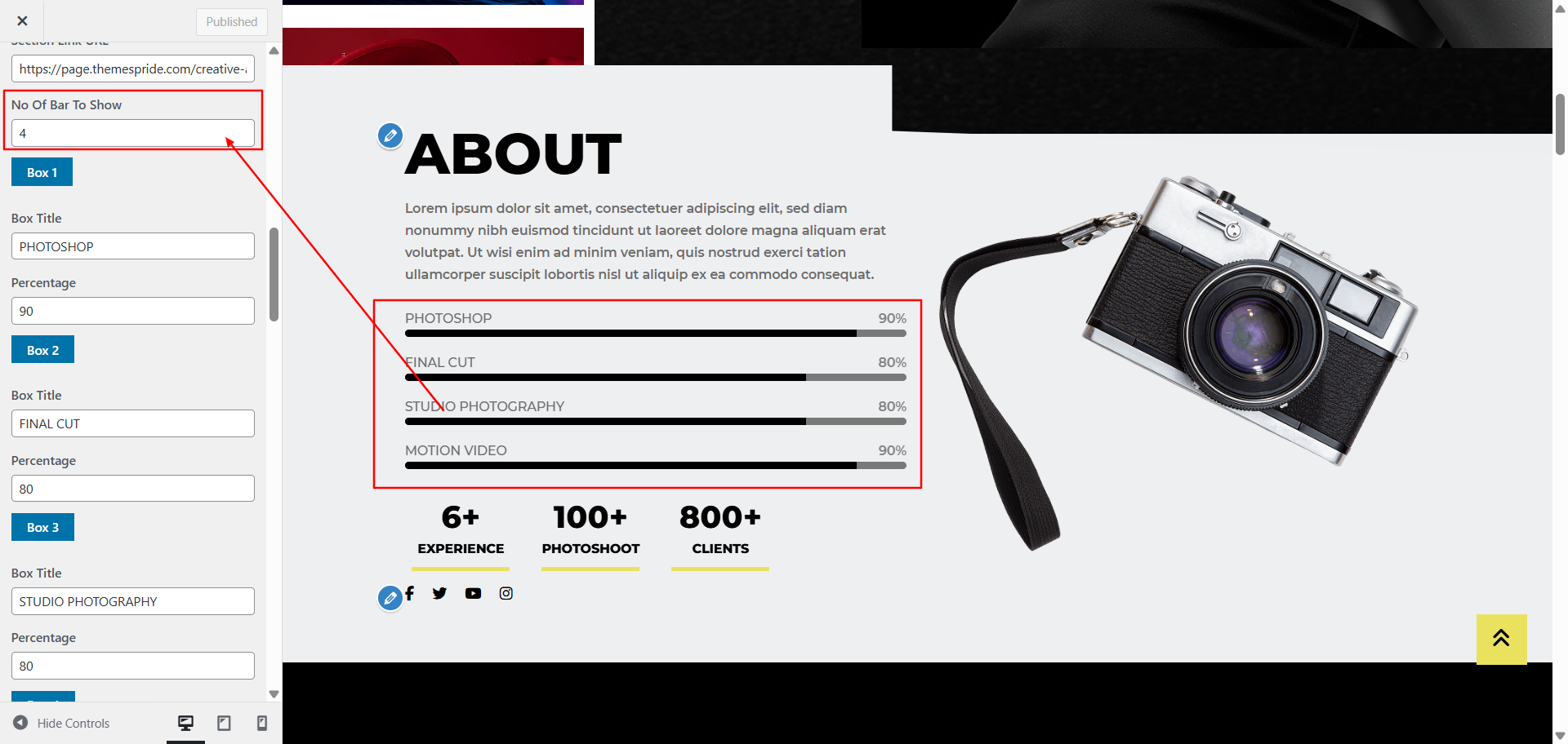 about Us layout screenshot