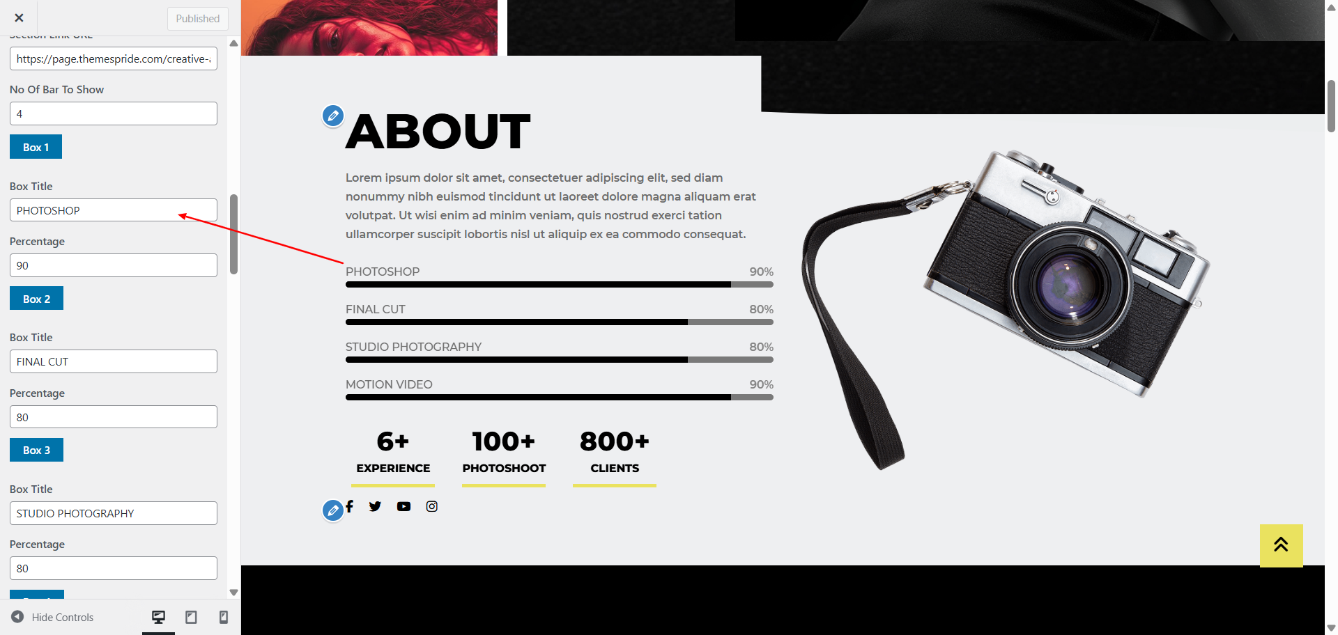 about Us layout screenshot