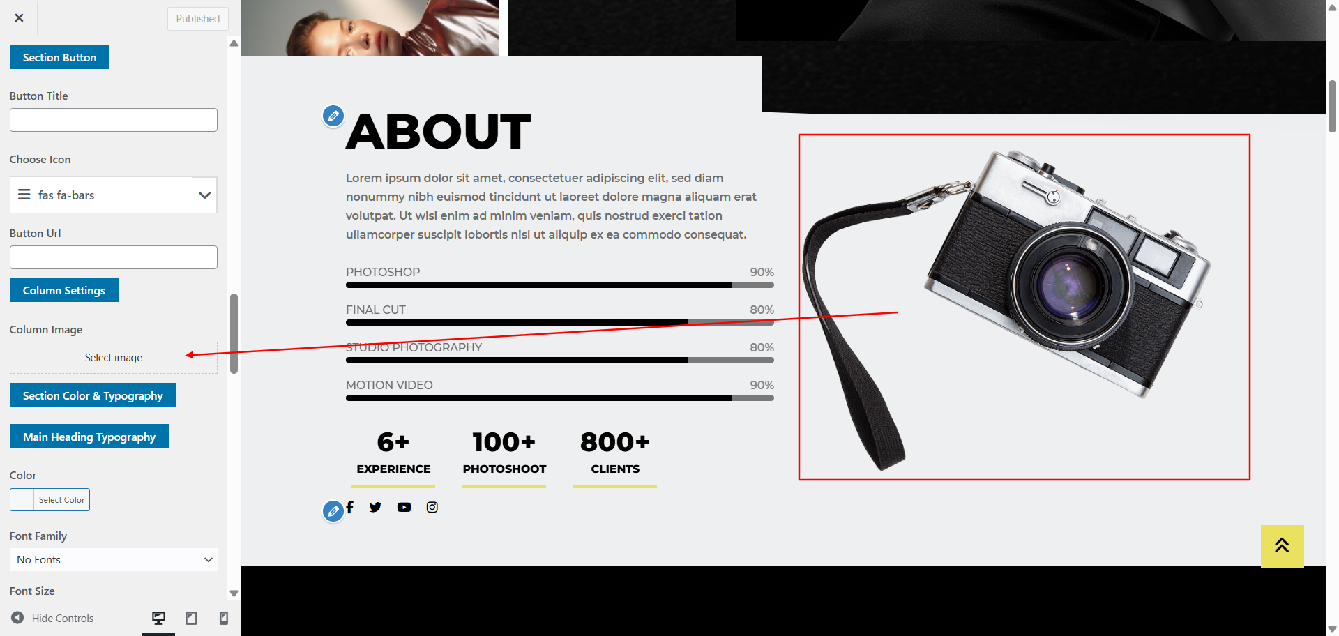 about Us layout screenshot