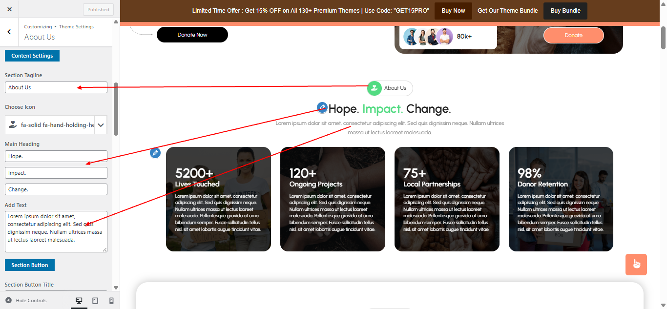 about Us layout screenshot