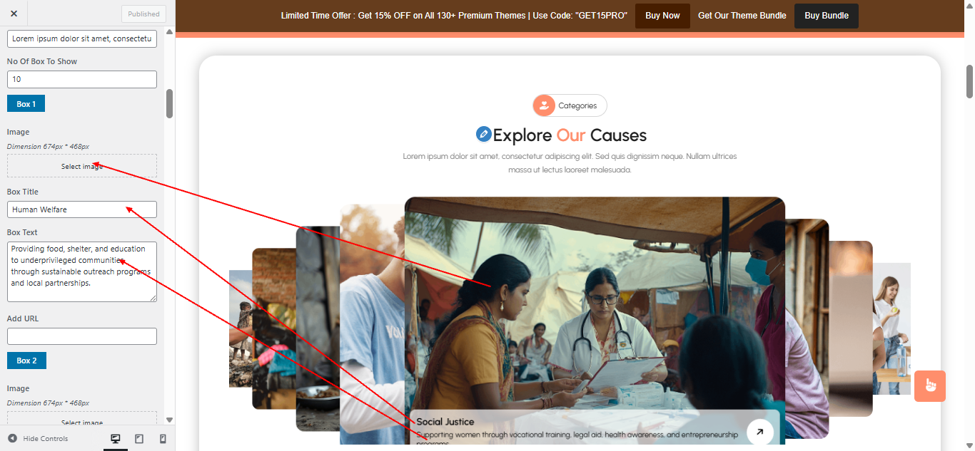 categoriess layout screenshot
