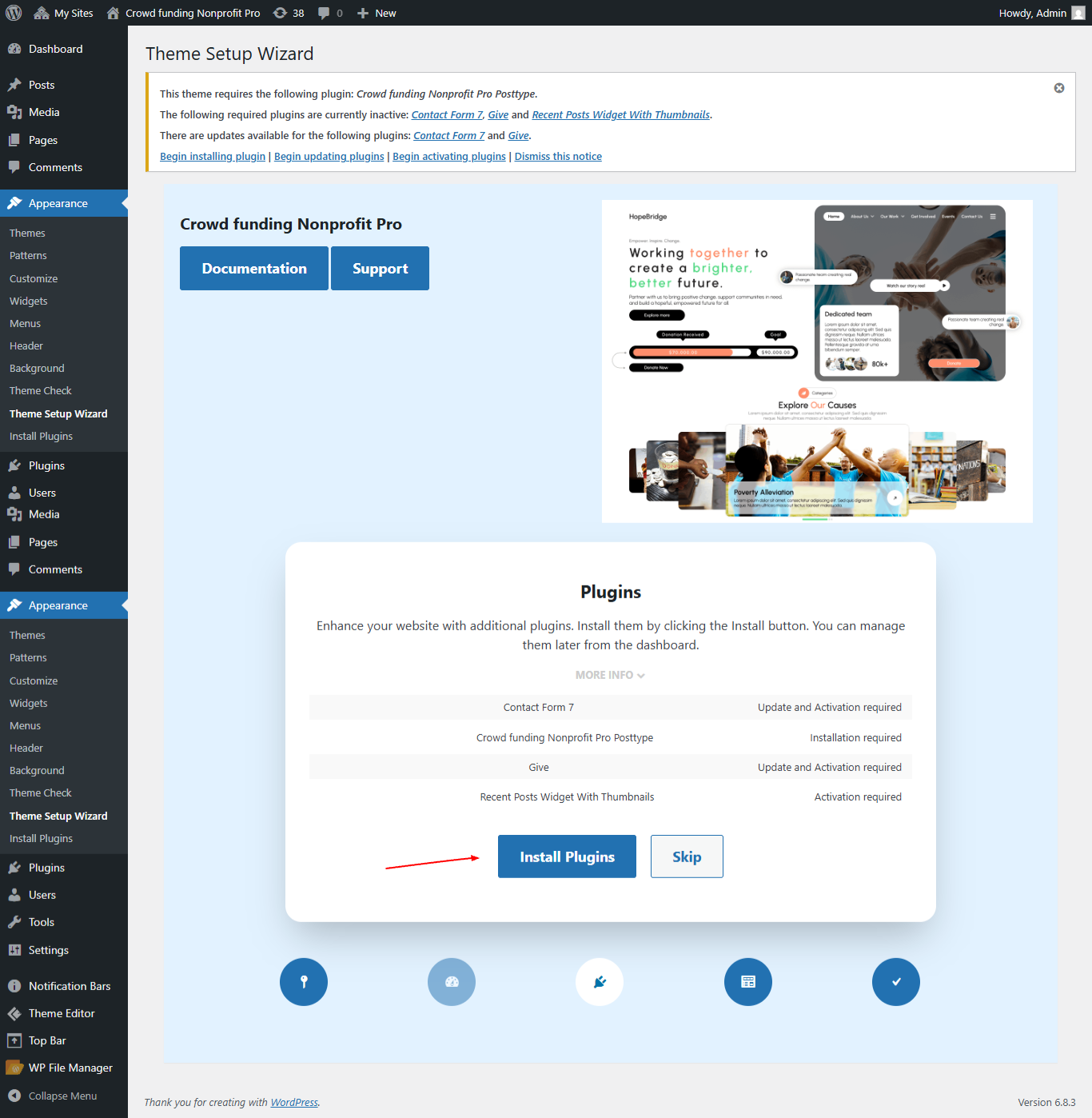 Install Plugins screenshot