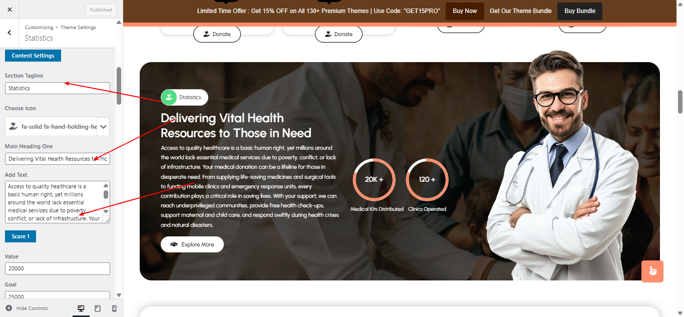 statistics Us layout screenshot