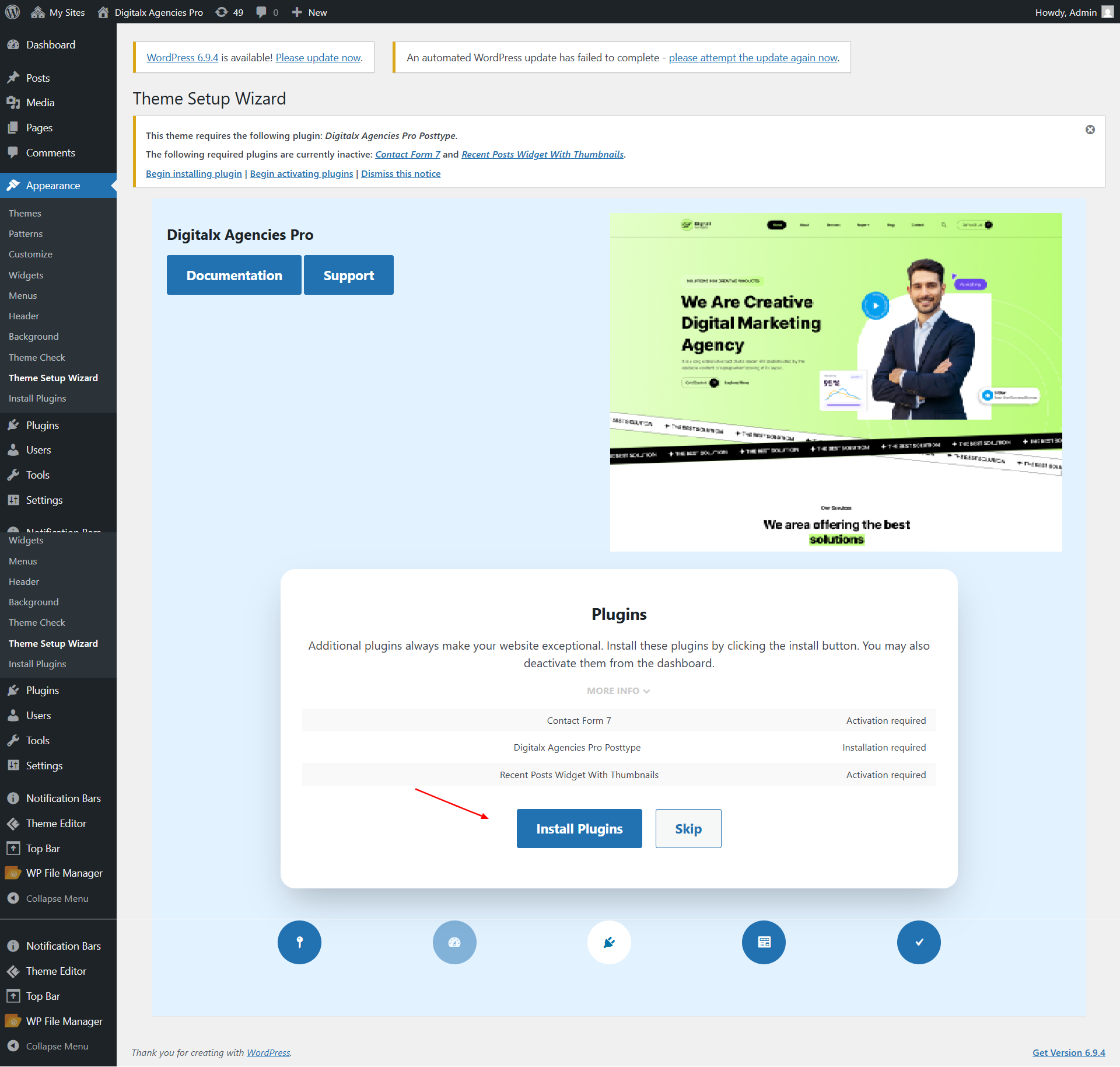 Install Plugins screenshot