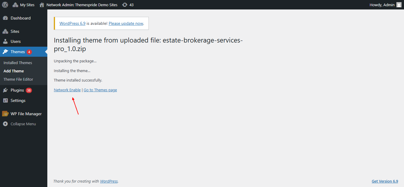 Upload Theme Screenshot