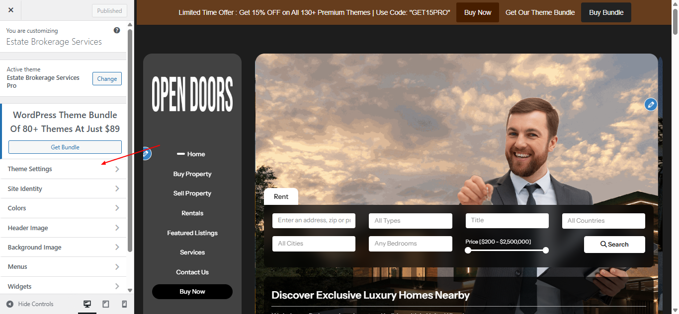 Section reordering screenshot