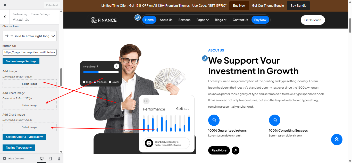 about Us settings screenshot