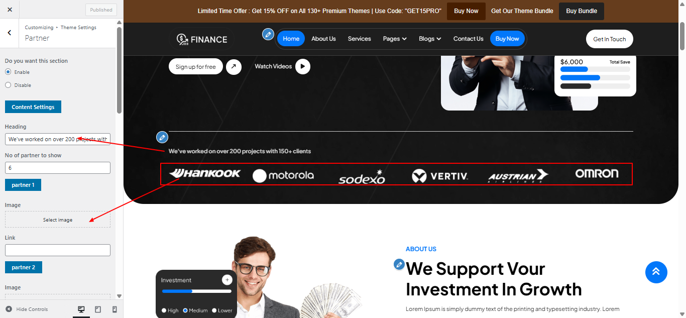 partner layout screenshot