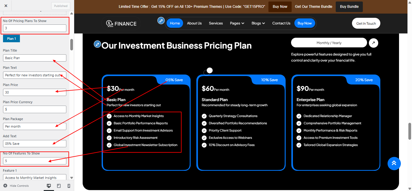 plan layout screenshot