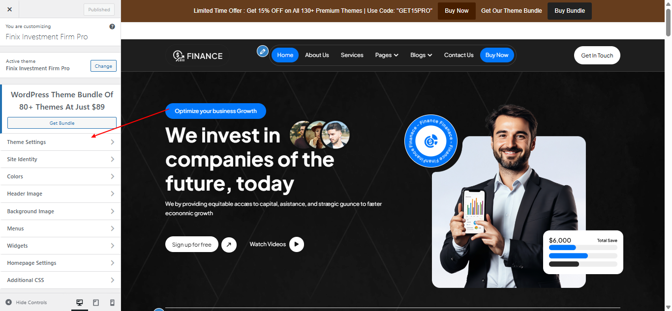 Section reordering screenshot