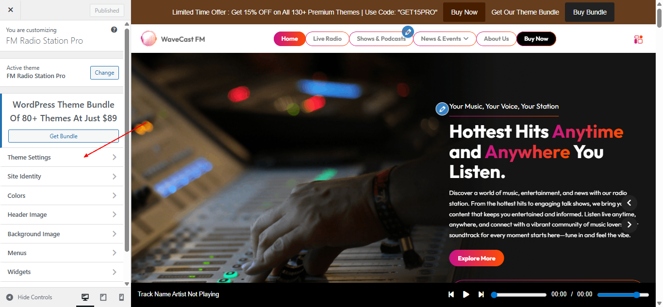 Section reordering screenshot