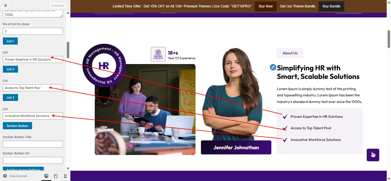 about Us layout screenshot