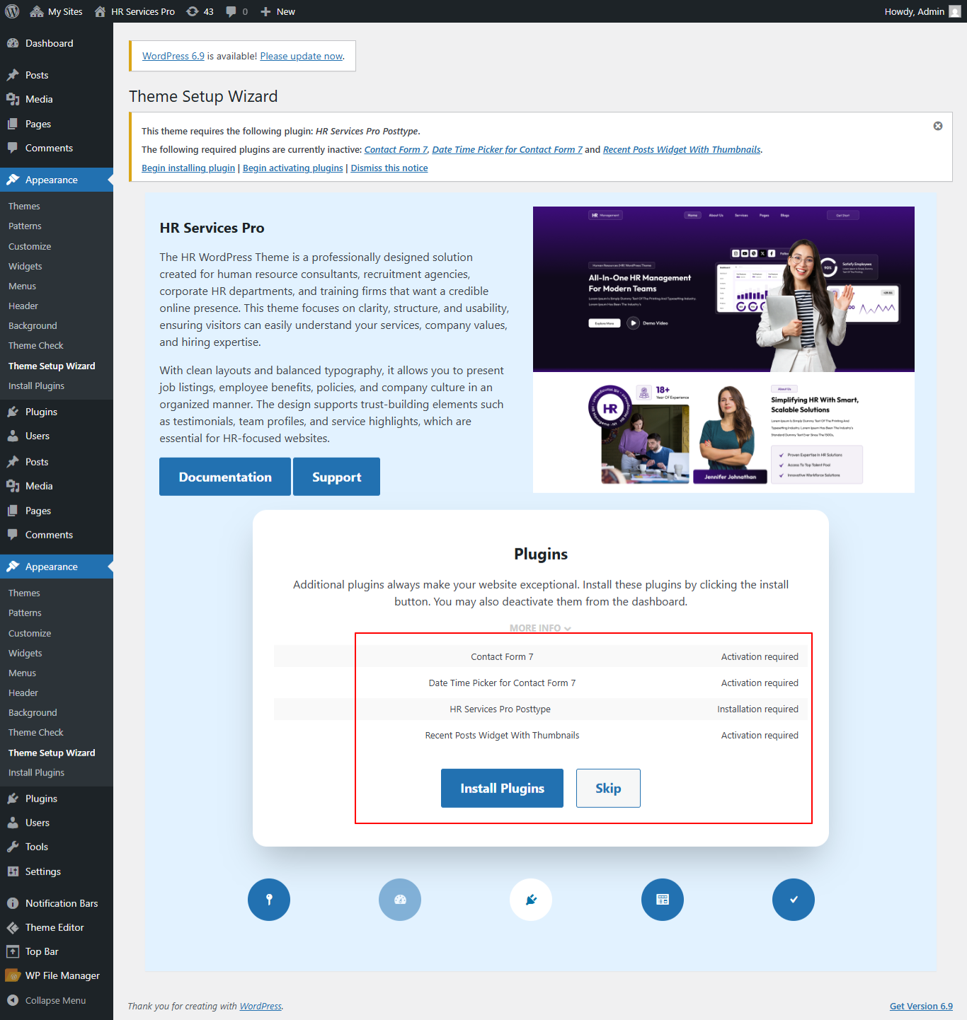 Install Plugins screenshot