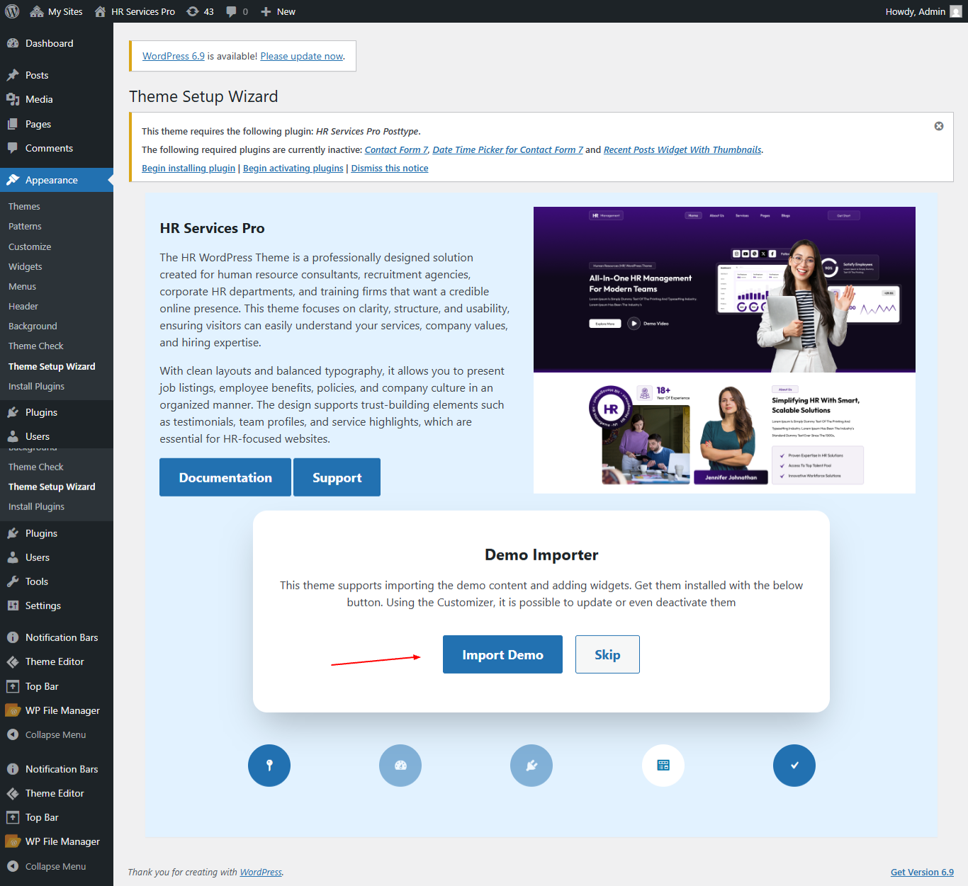 Import Demo screenshot