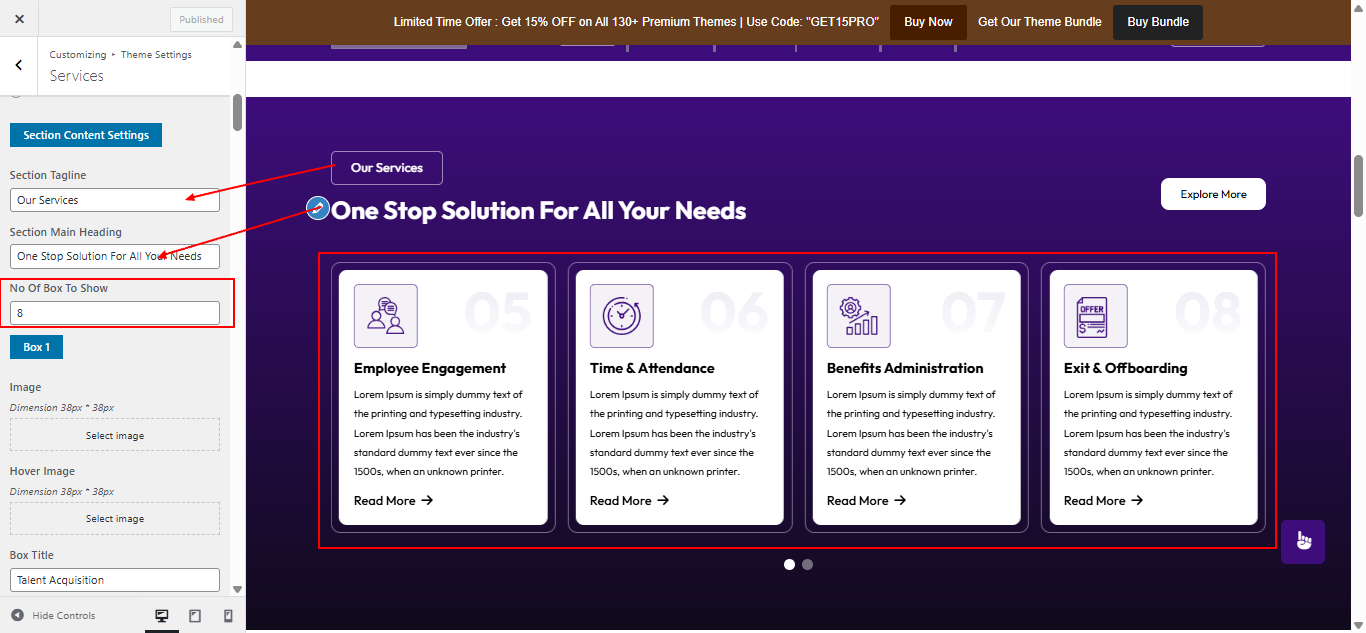 services Us layout screenshot
