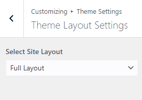 Theme layout configuration screenshot