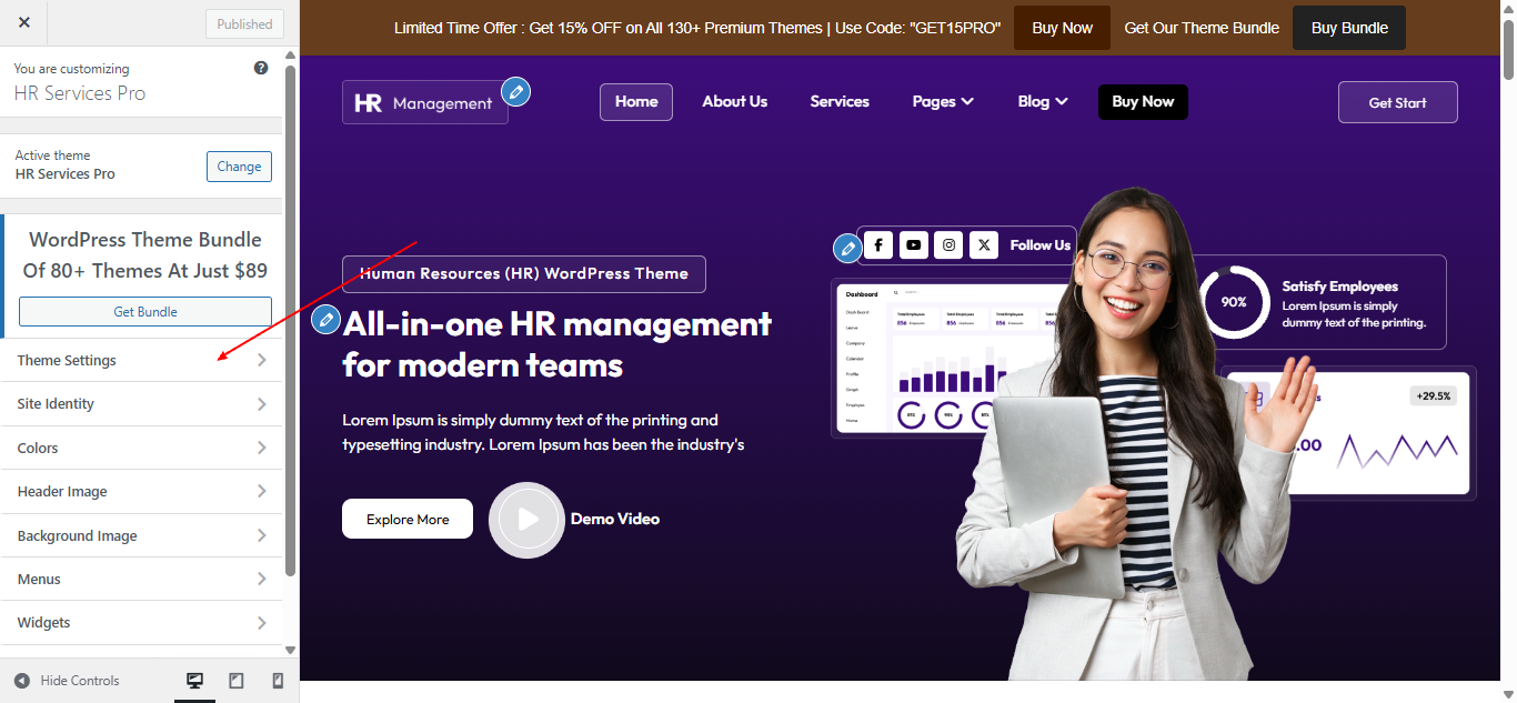 Section reordering screenshot