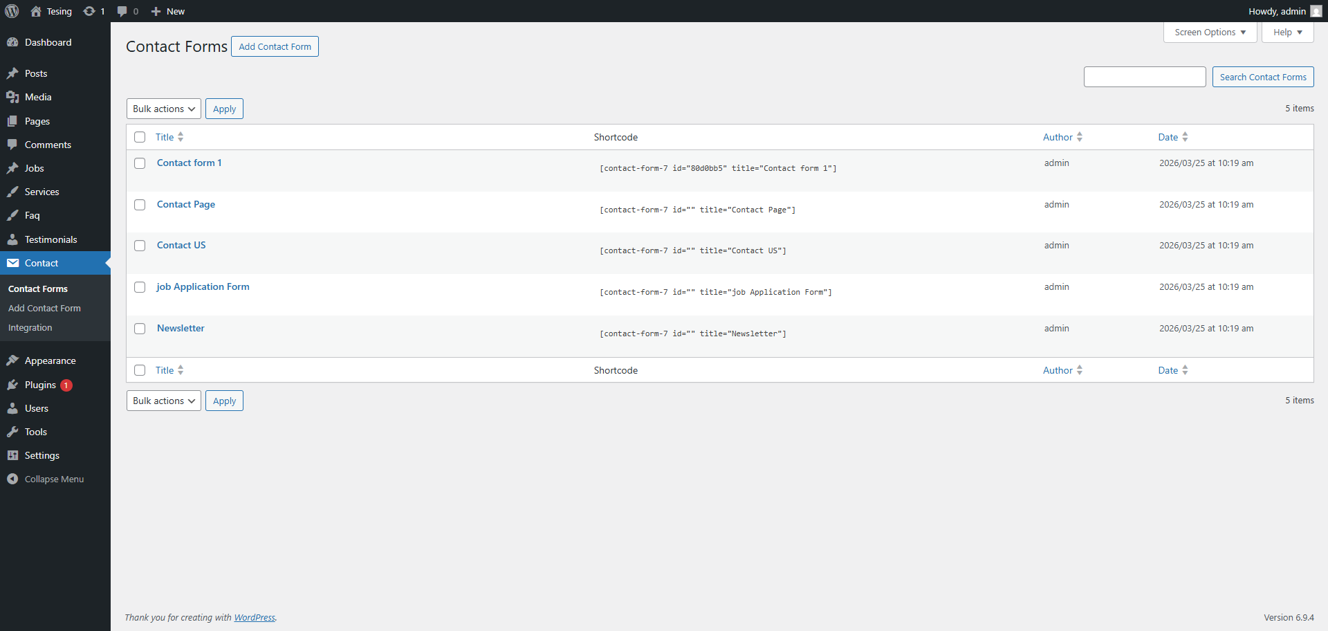 contact settings screenshot
