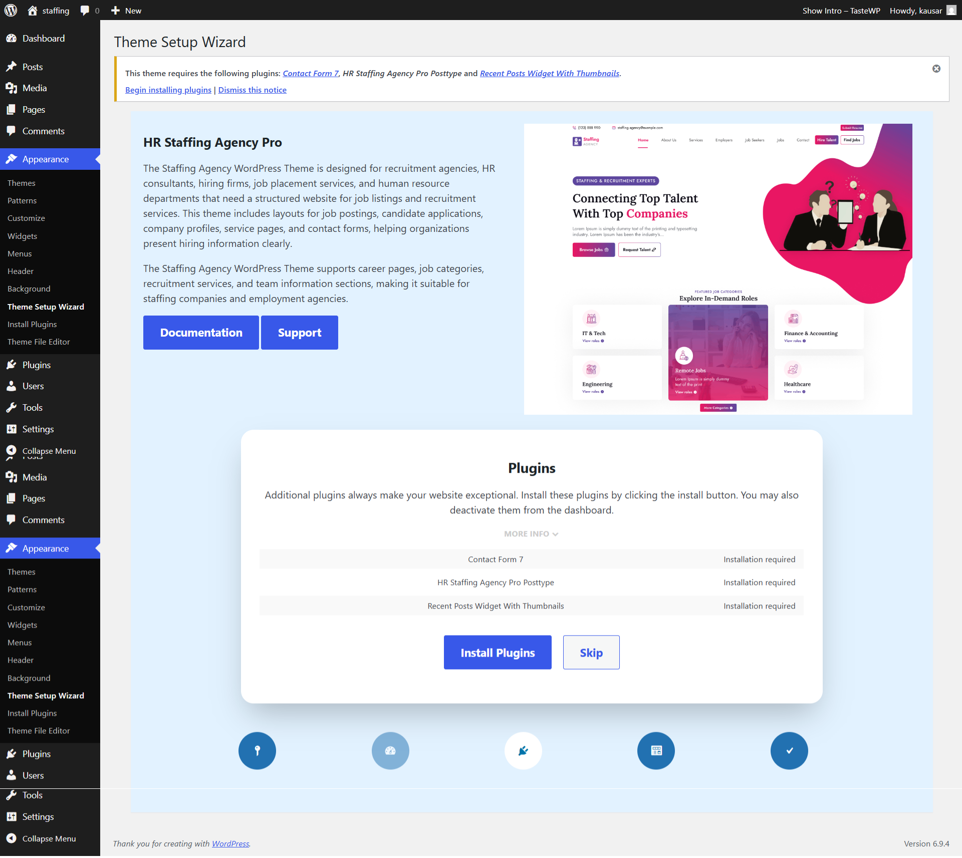 Install Plugins screenshot