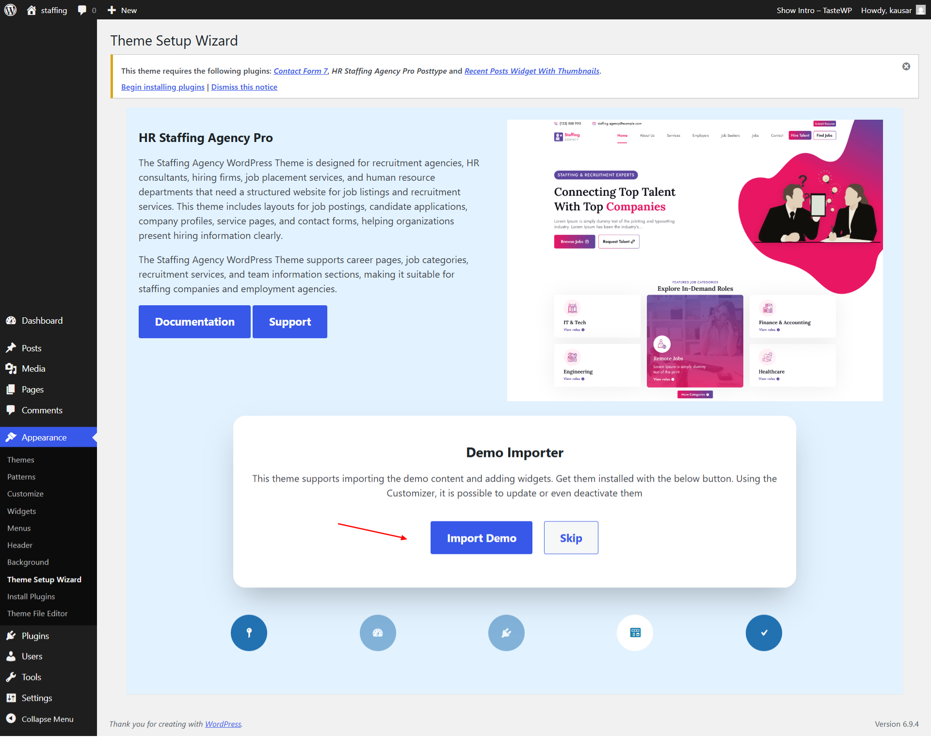 Import Demo screenshot