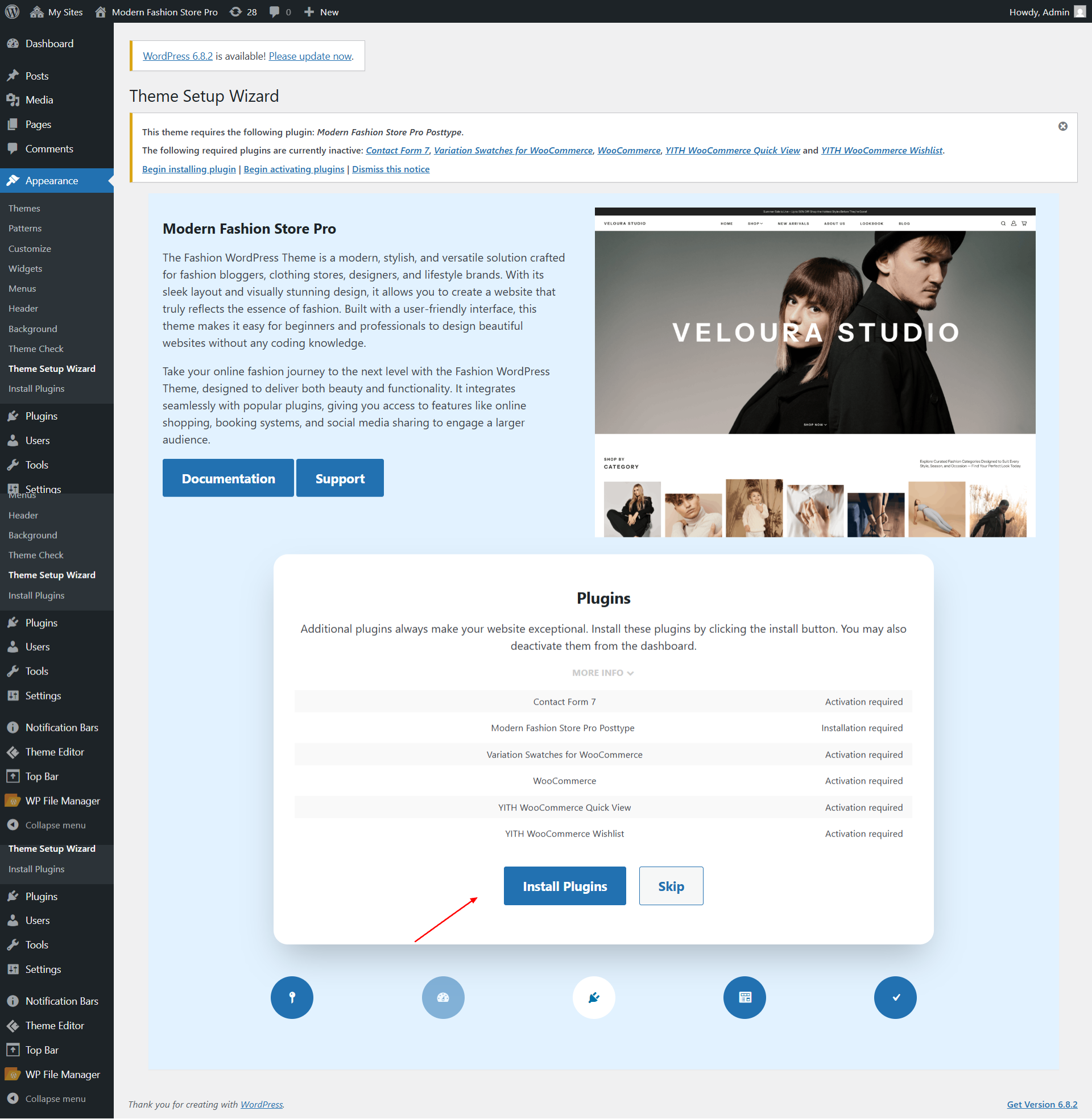 Install Plugins screenshot