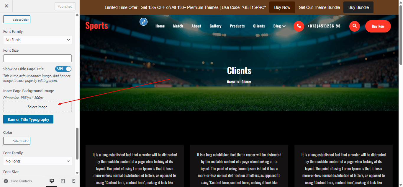 Default page banner screenshot
