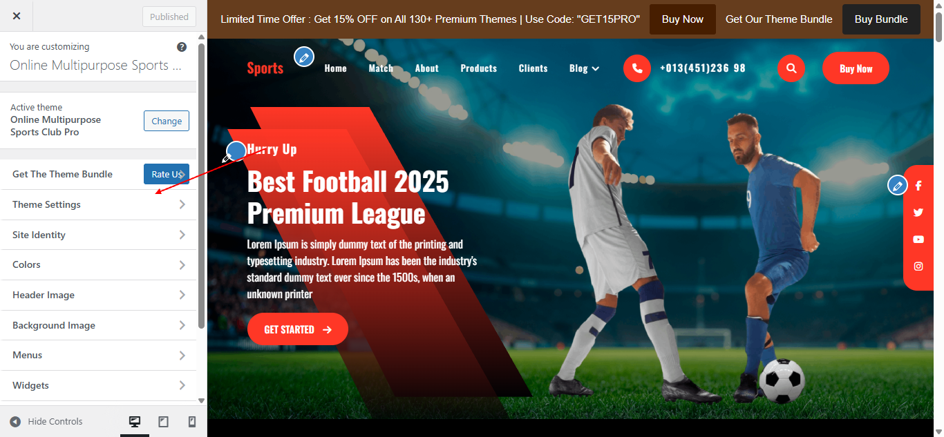 Section reordering screenshot